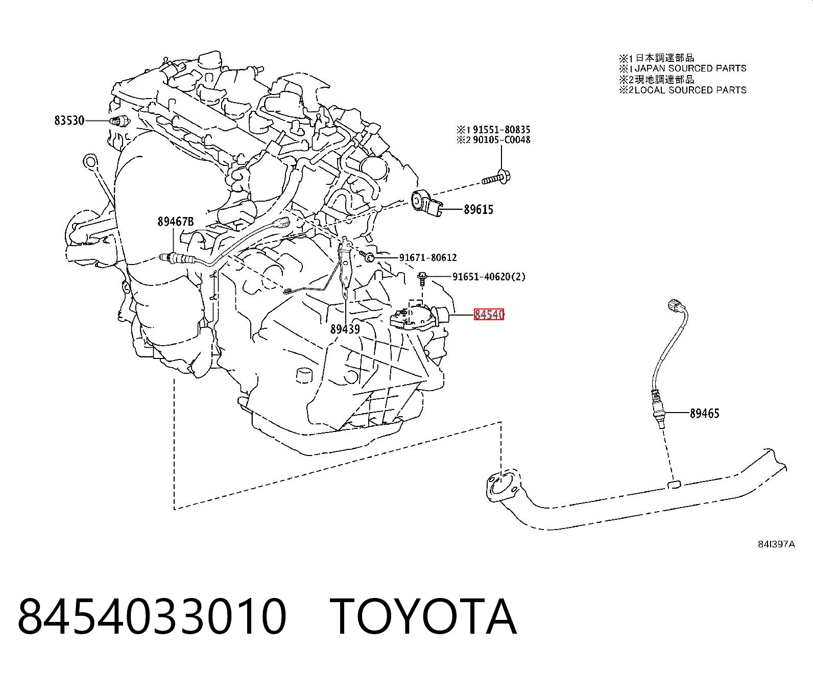 8454033010 Toyota Sensor de posición del selector de la transmisión automática