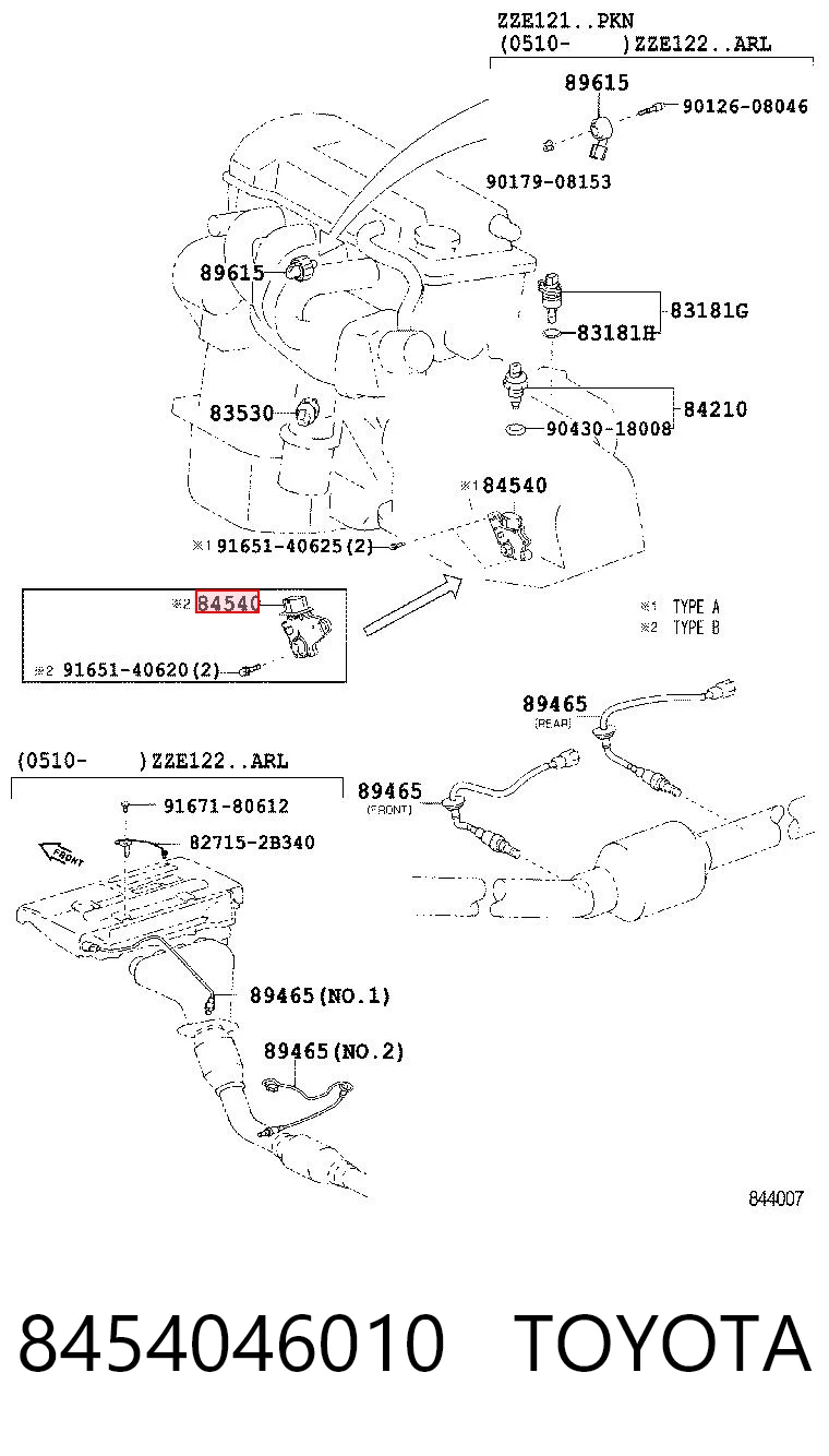 8454046010 Toyota Sensor de posición del selector de la transmisión automática