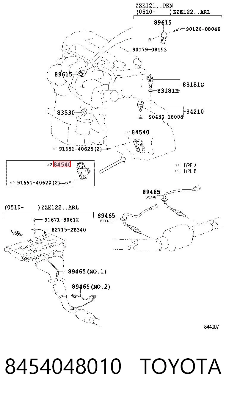 8454048010 Toyota Sensor de posiciones de la transmisión automática