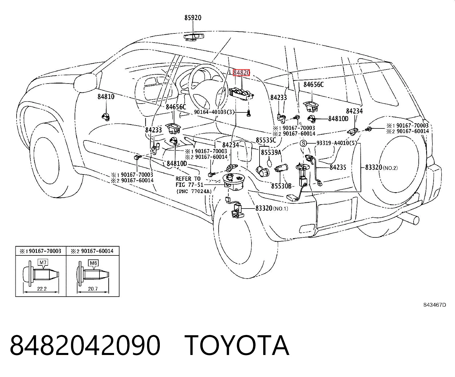 8482042090 Toyota Unidad de control de elevalunas de la consola central