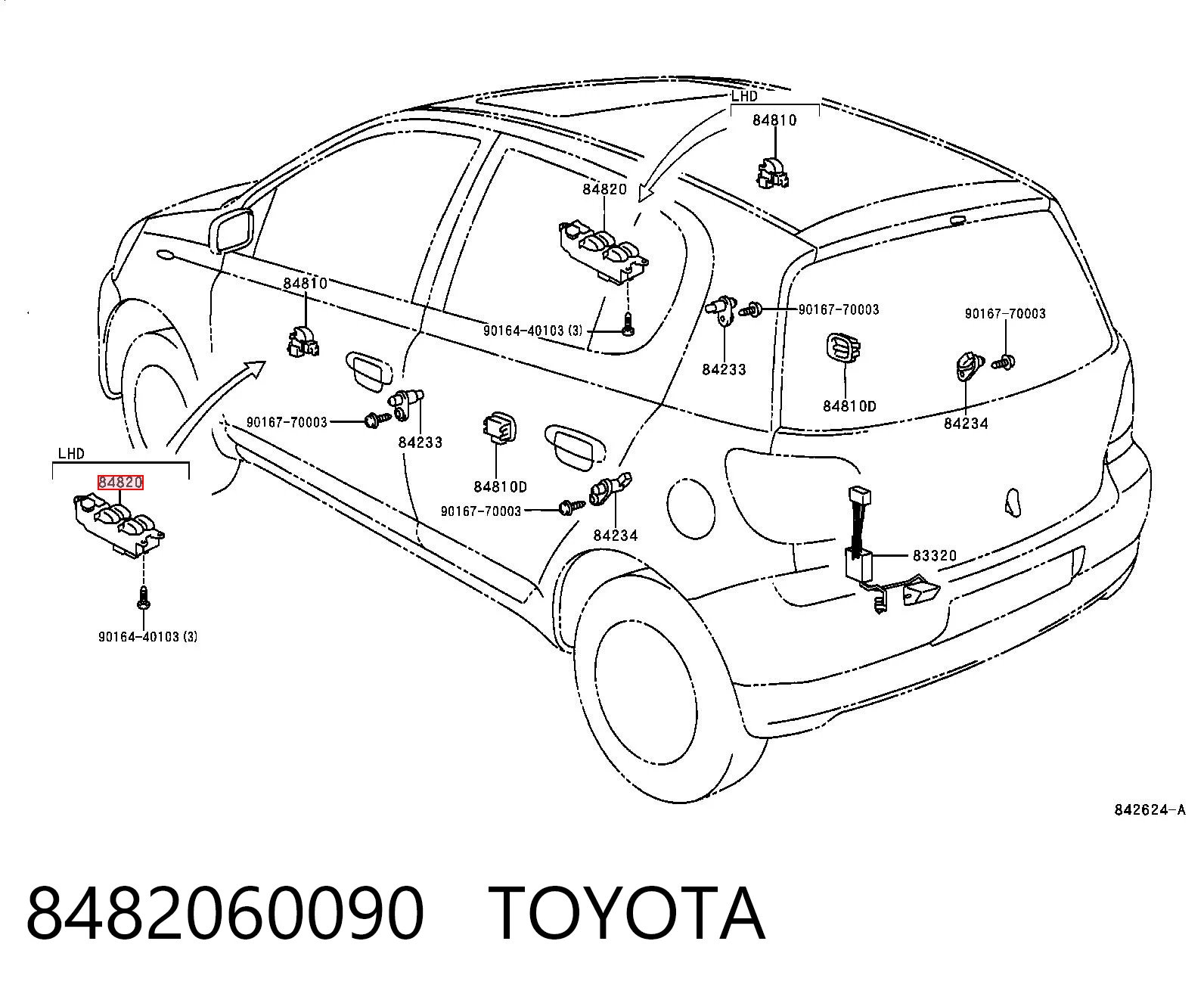 8482060090 Toyota Unidad de control de elevalunas delantera izquierda