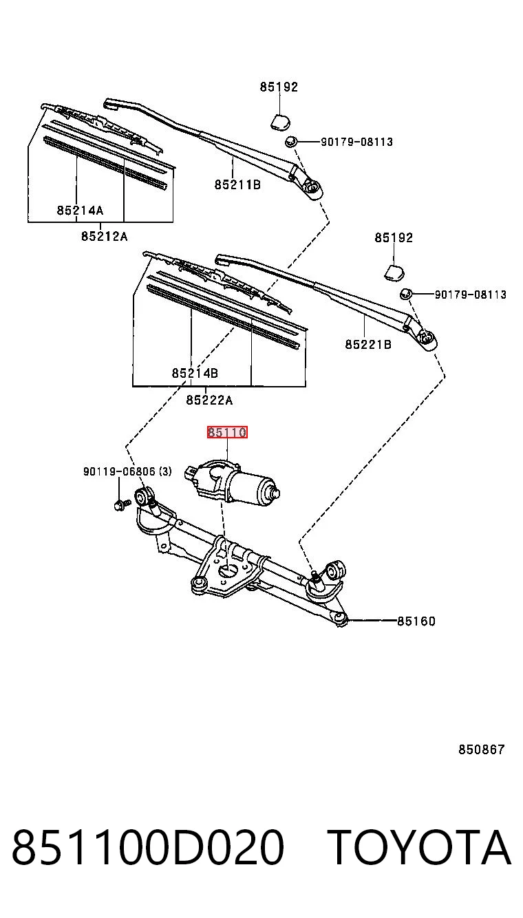 Motor del limpiaparabrisas Toyota Yaris desde 62,44 €