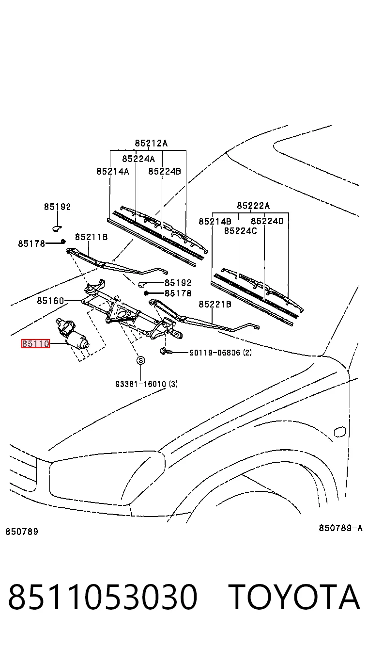 Comprar Motor limpiaparabrisas Toyota RAV4 II XA2