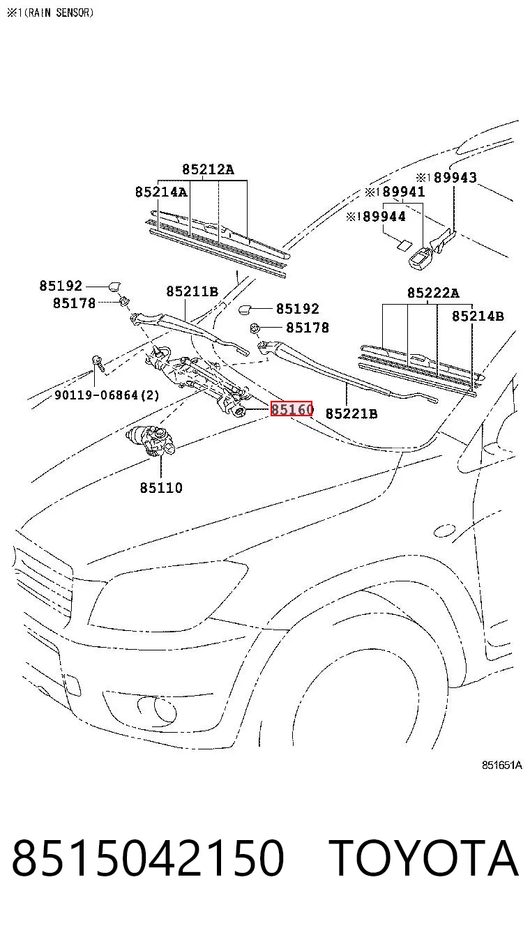 Trapezio del limpiaparabrisas RAV4 III SUV (2005-2012) original desde 53,17 €