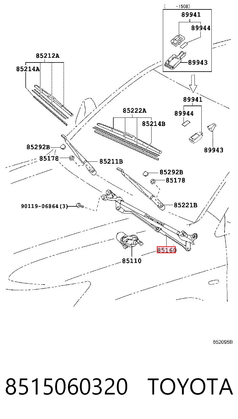 Varillaje de limpiaparabrisas para Toyota Land Cruiser  J200