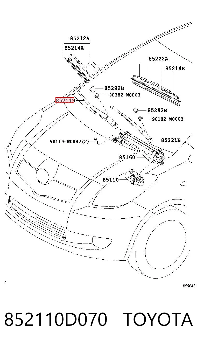 Brazo limpia Yaris  hatchback (2005-2011) original desde 68,24 €