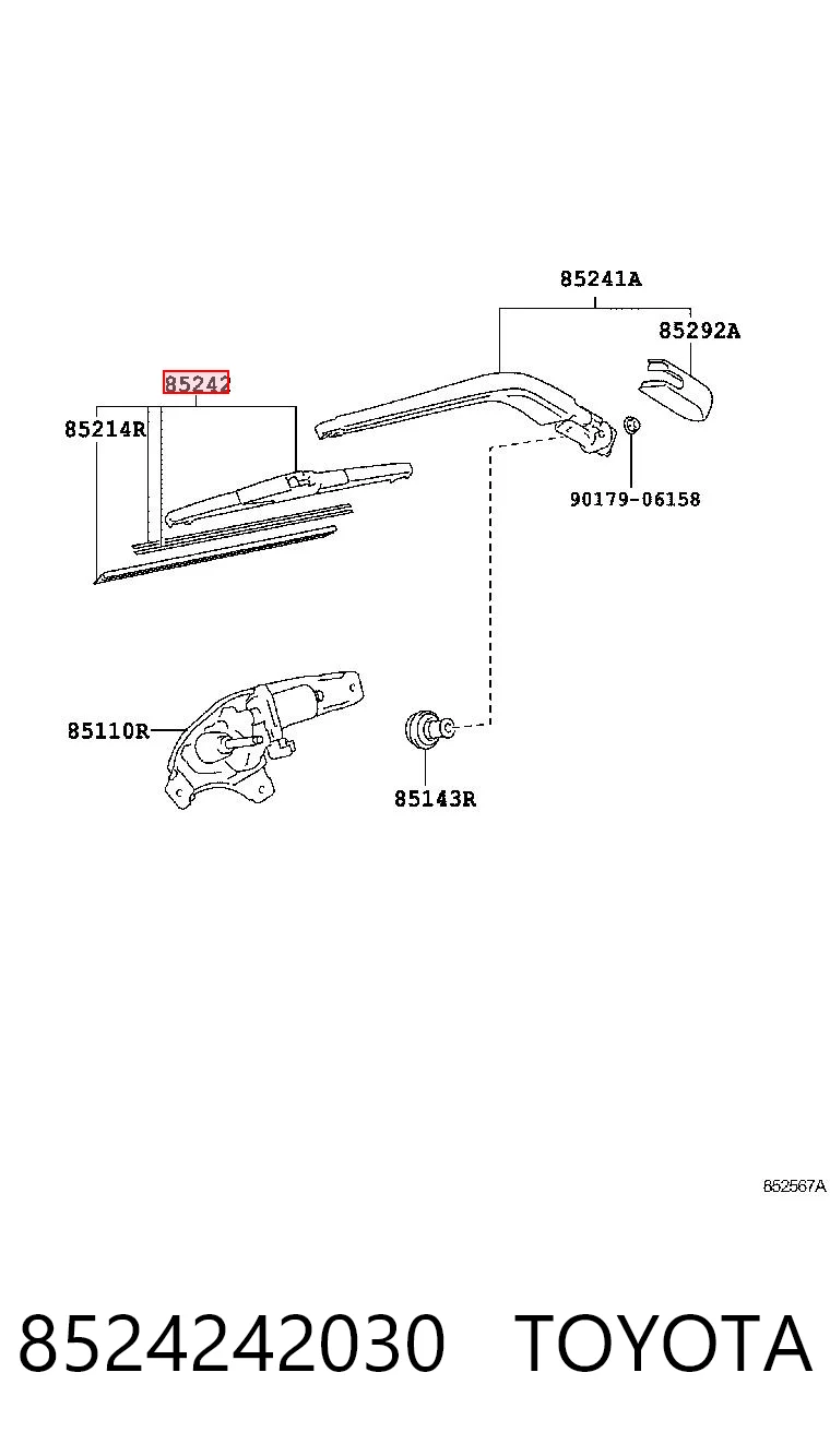 8524242030 Toyota Limpiaparabrisas trasero