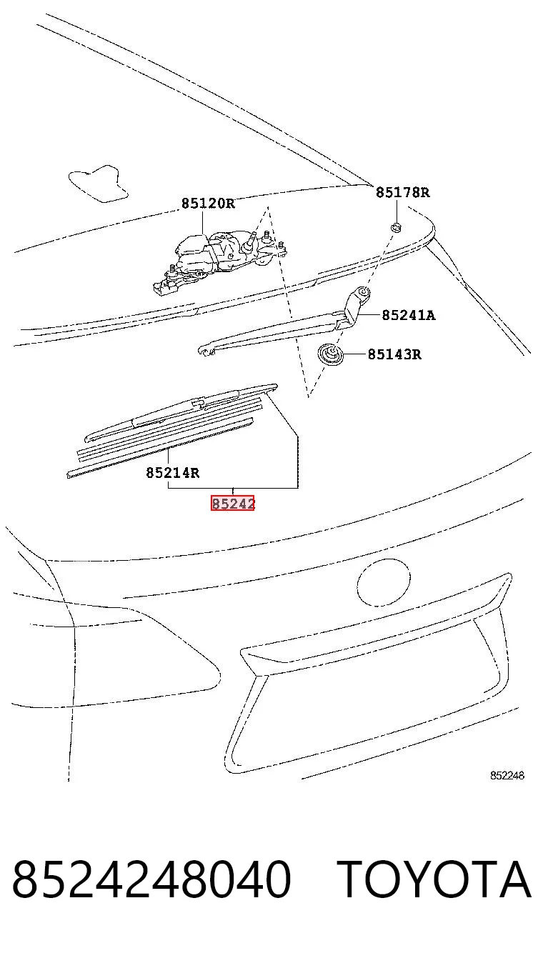 Limpiaparabrisas trasero para Lexus RX 270/350/450H AGL10, GGL15, GYL15