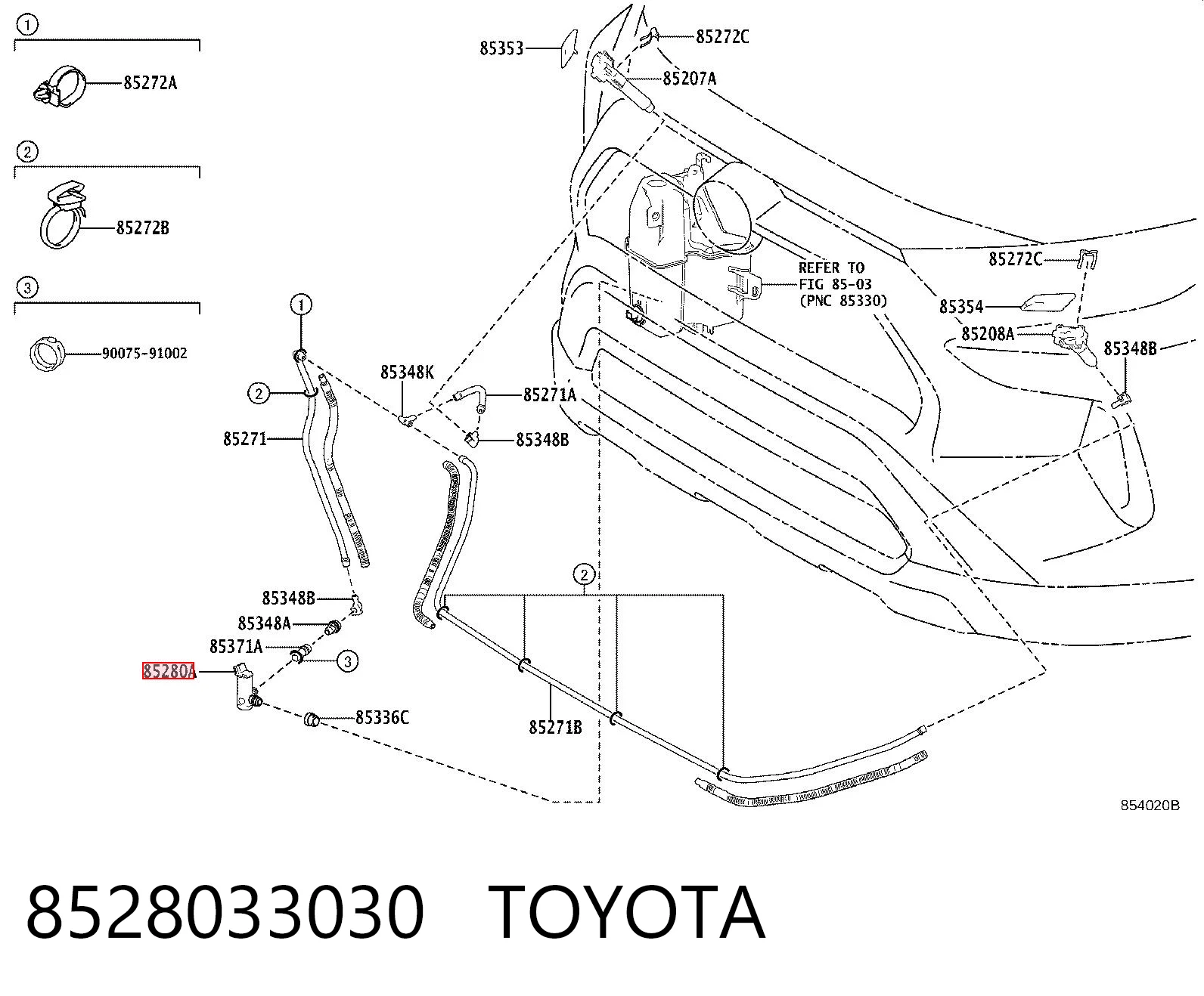 8528033030 Toyota Bomba-motor de lavafaros