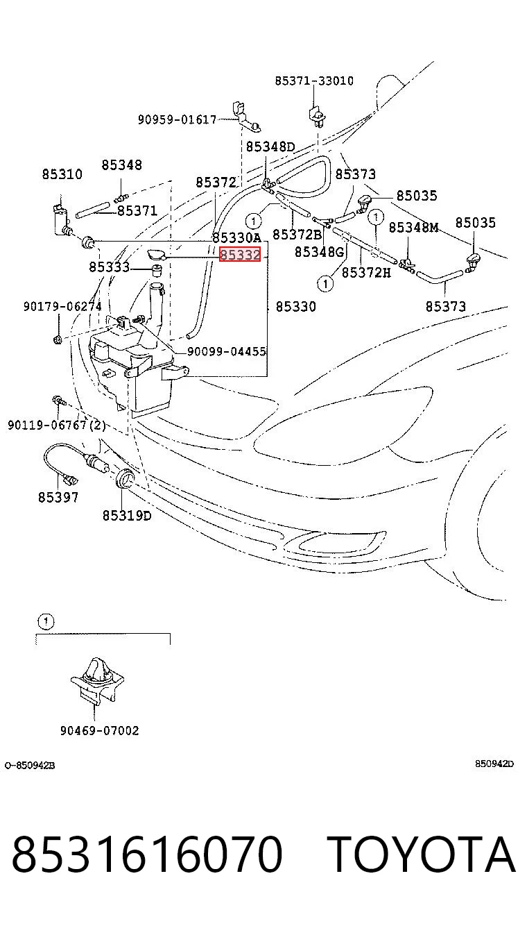 8531616070 Toyota Botella limpiaparabrisas