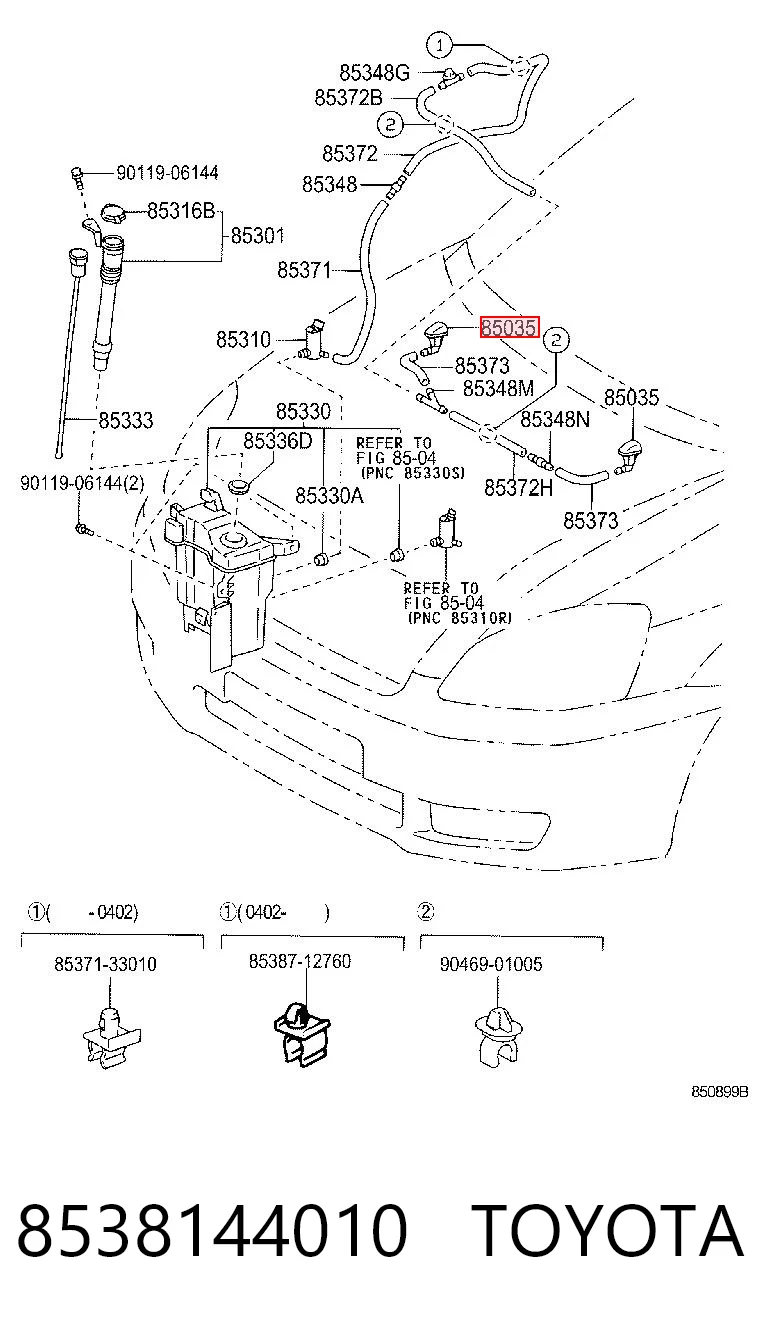 8538144010 Toyota Boquilla del lavaparabrisas