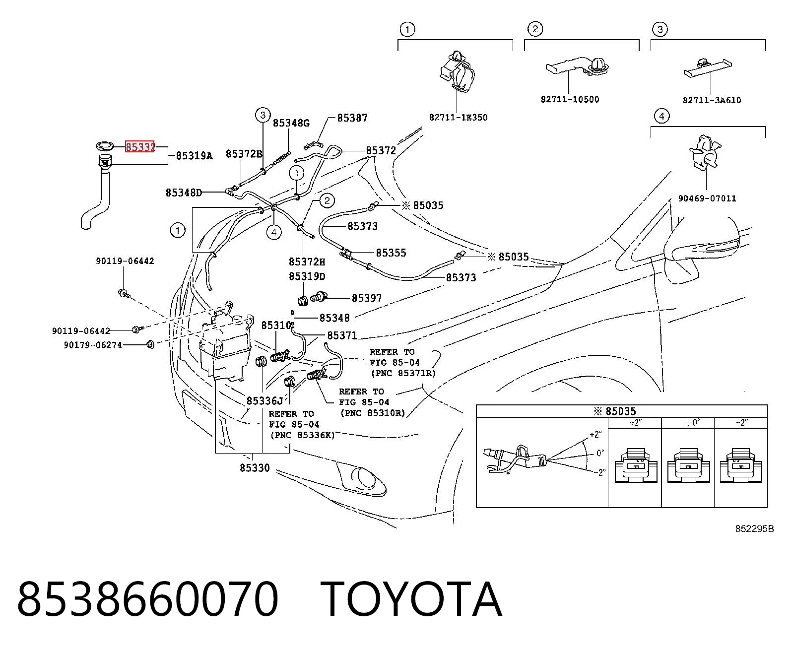 8538660070 Toyota Botella limpiaparabrisas
