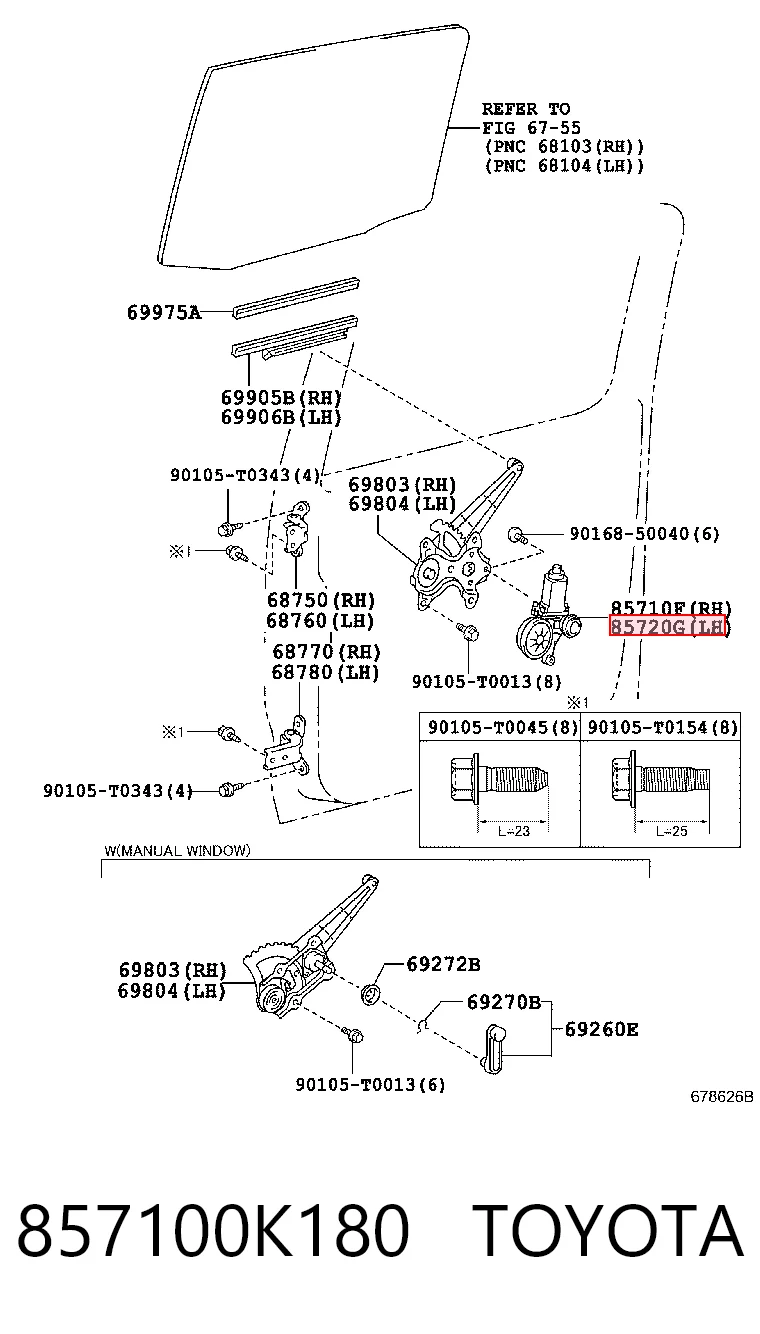 Comprar Mecanismo de elevalunas de la puerta delantera derecha Toyota Hilux  GUN12, GUN13 a bajo precio