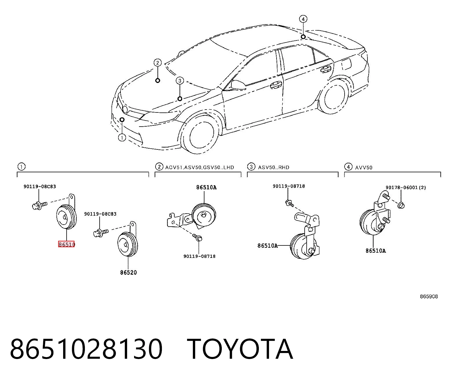 8651028130 Toyota Claxon