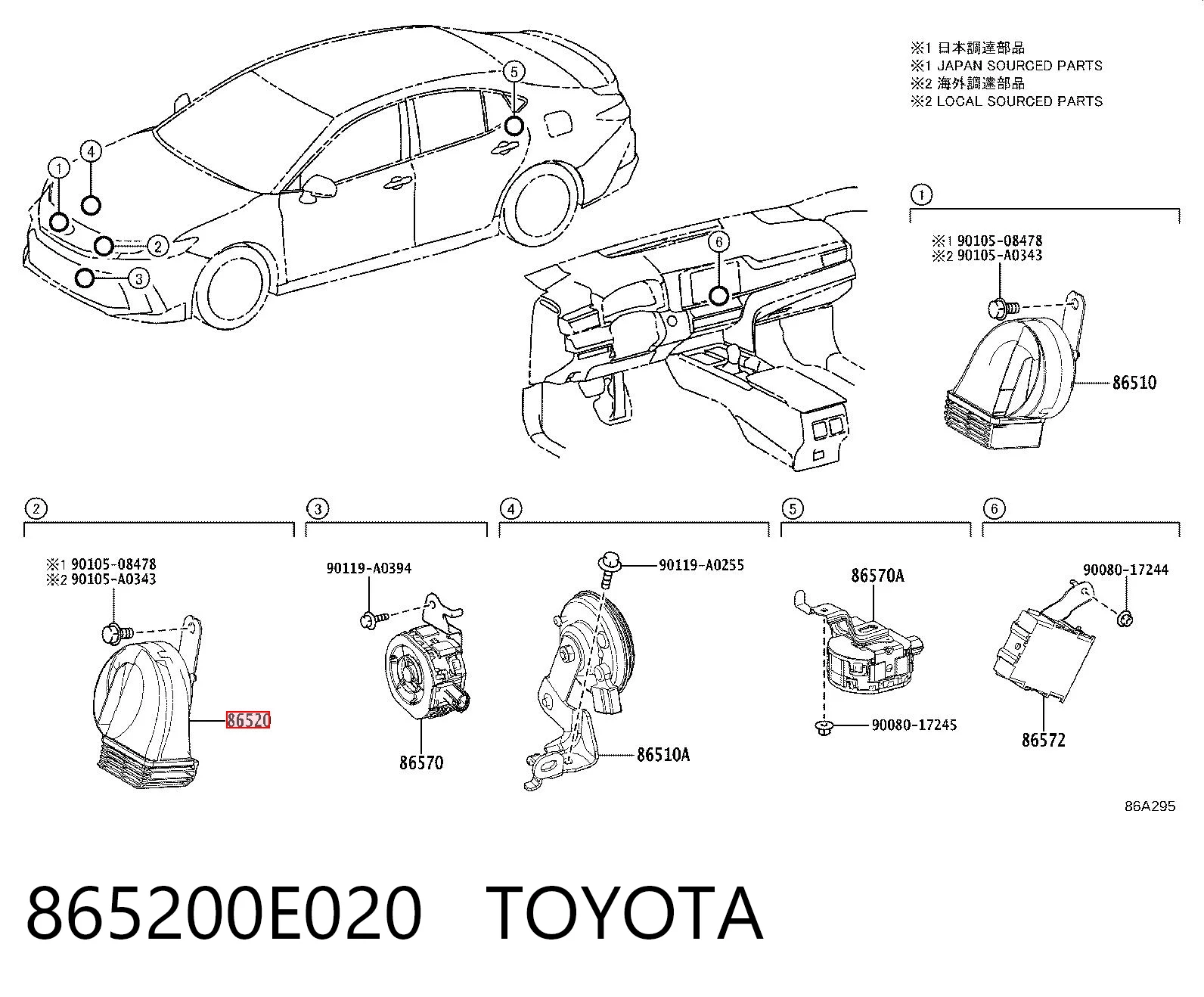865200E020 Toyota Claxon