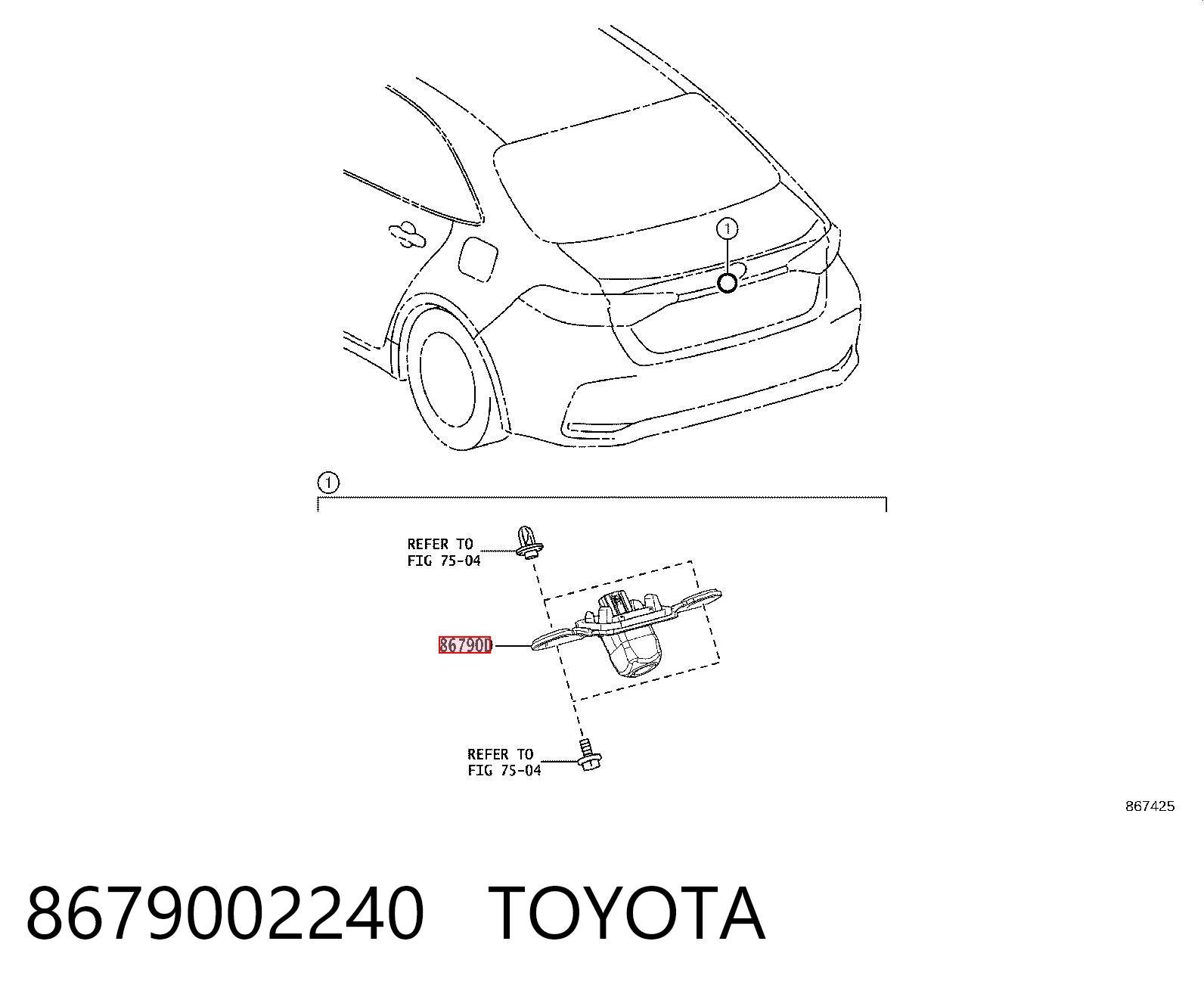 8679002240 Toyota Cámara del sistema de visión