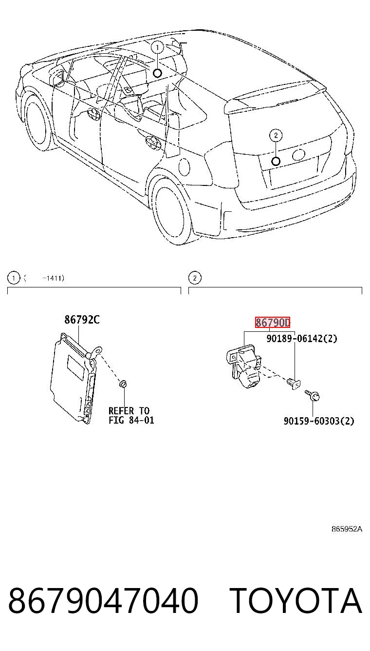 8679047040 Toyota Cámara del sistema de visión
