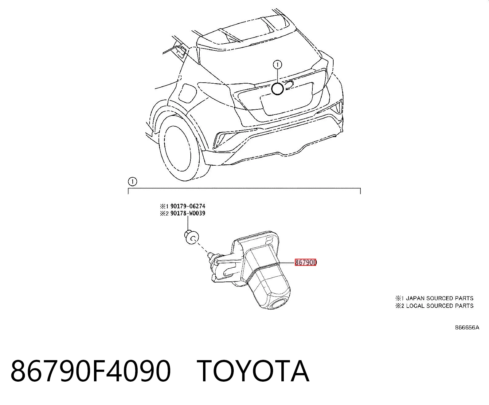 86790F4090 Toyota Cámara del sistema de visión