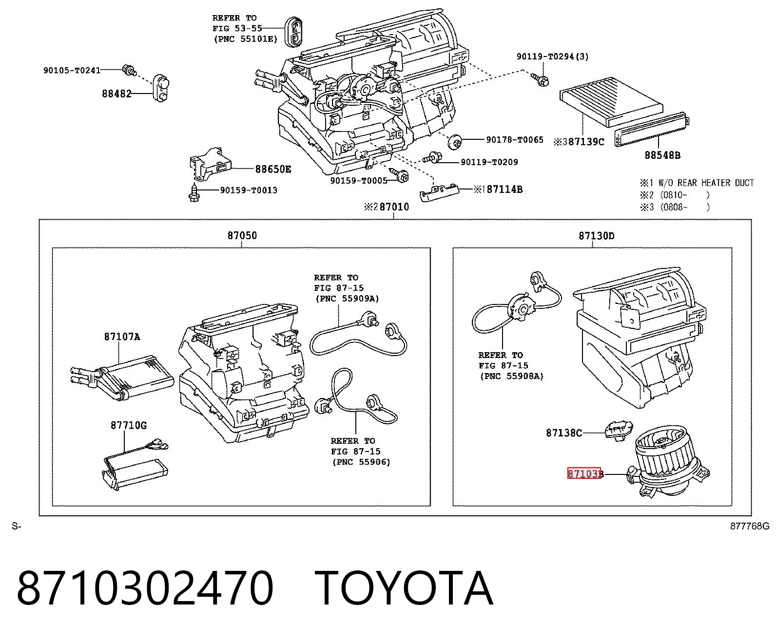 8710302470 Toyota Ventilador de habitáculo