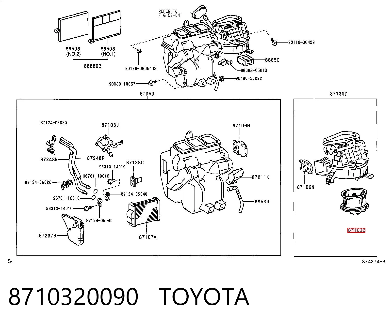 Ventilador interior Toyota Avensis I