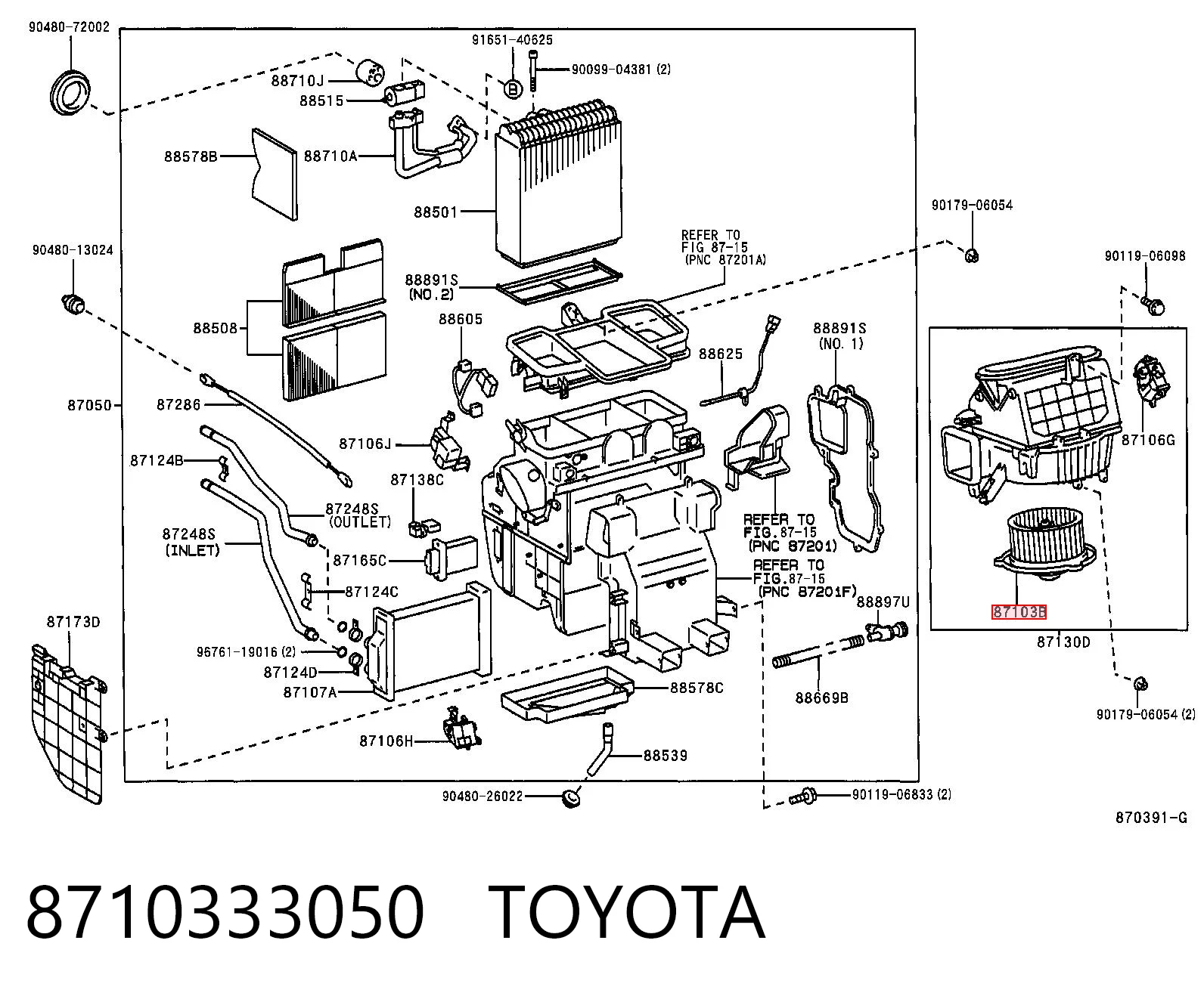 Ventilador de habitáculo para Toyota Camry IV V20