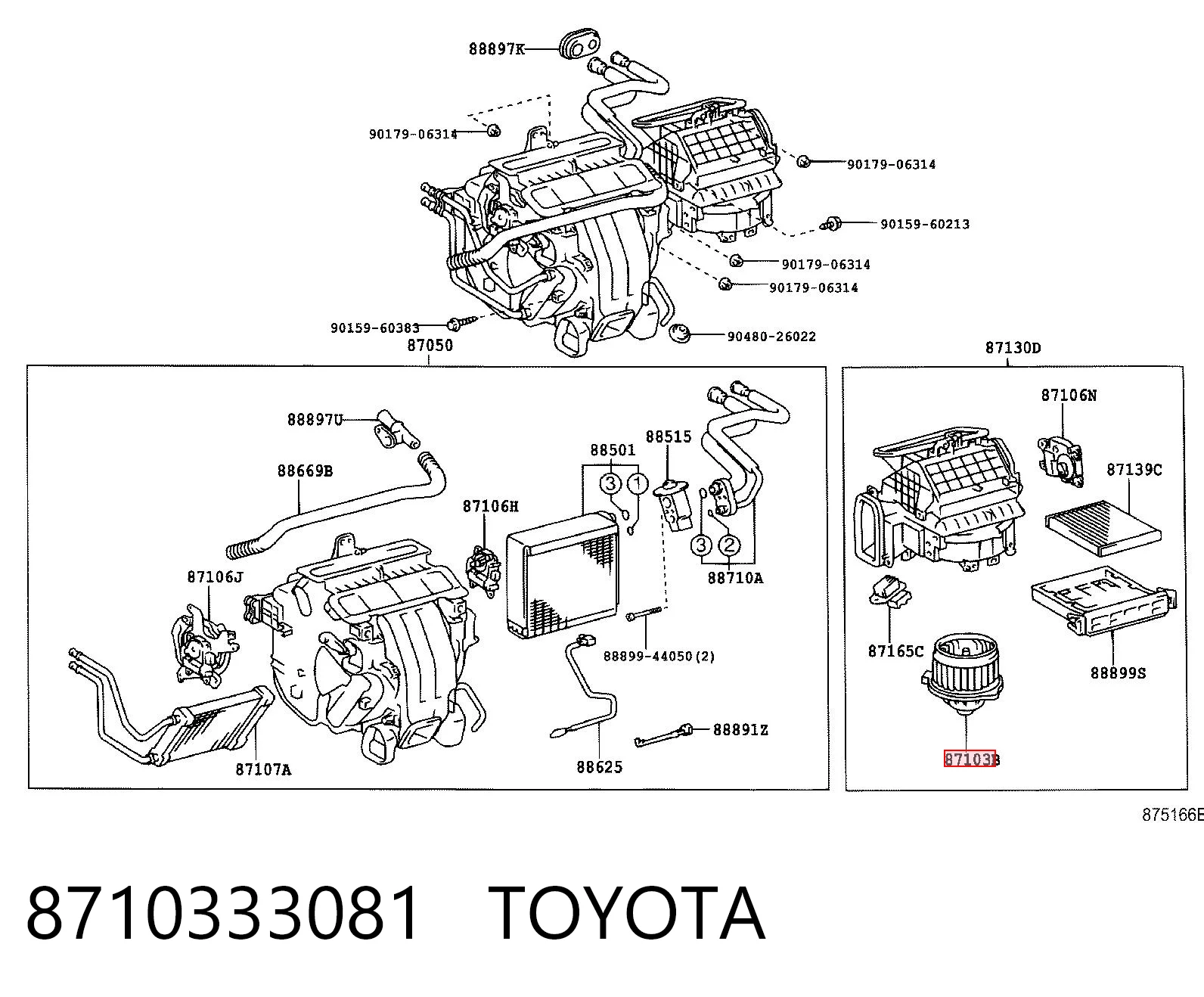 8710333081 Toyota Ventilador de habitáculo