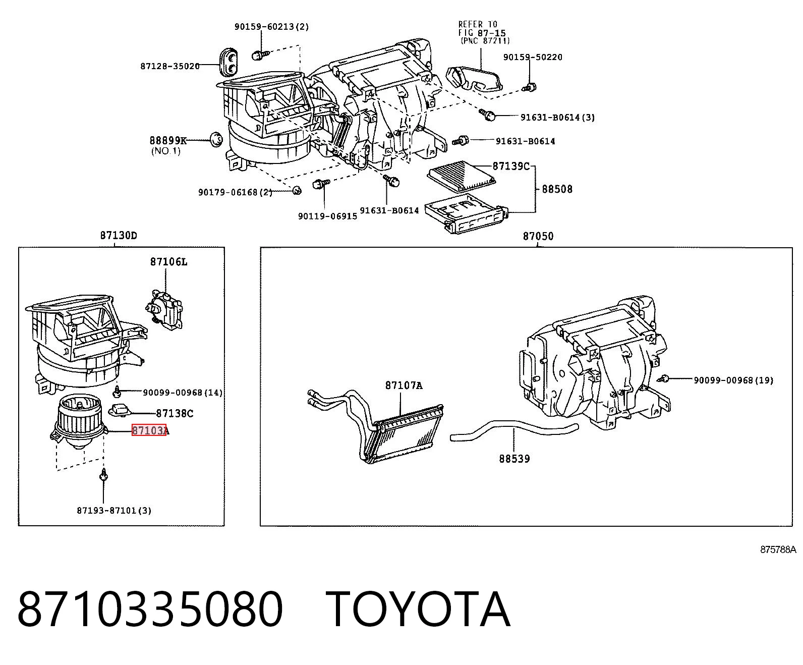 8710335080 Toyota Ventilador de habitáculo
