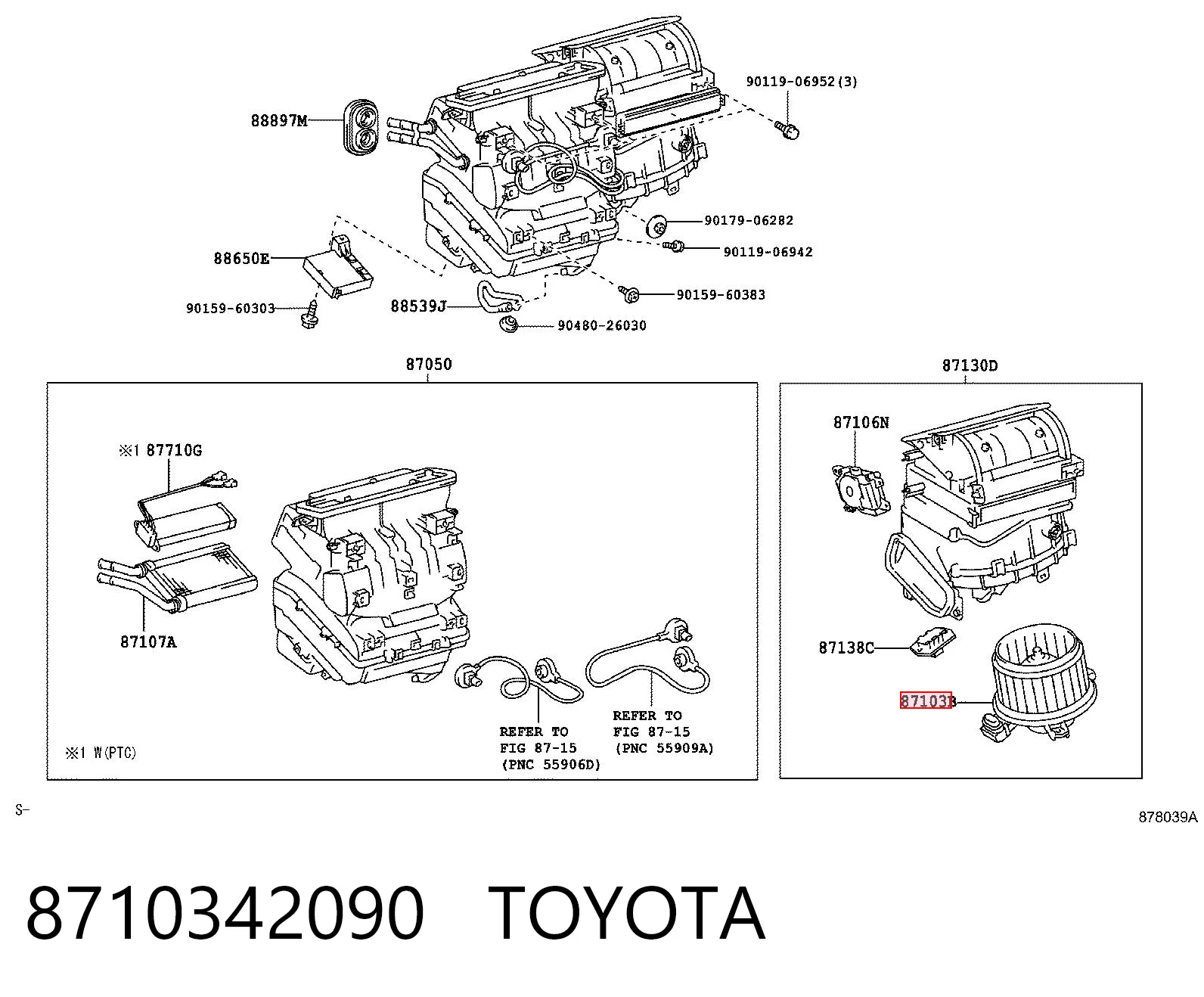 8710342090 Toyota Ventilador de habitáculo