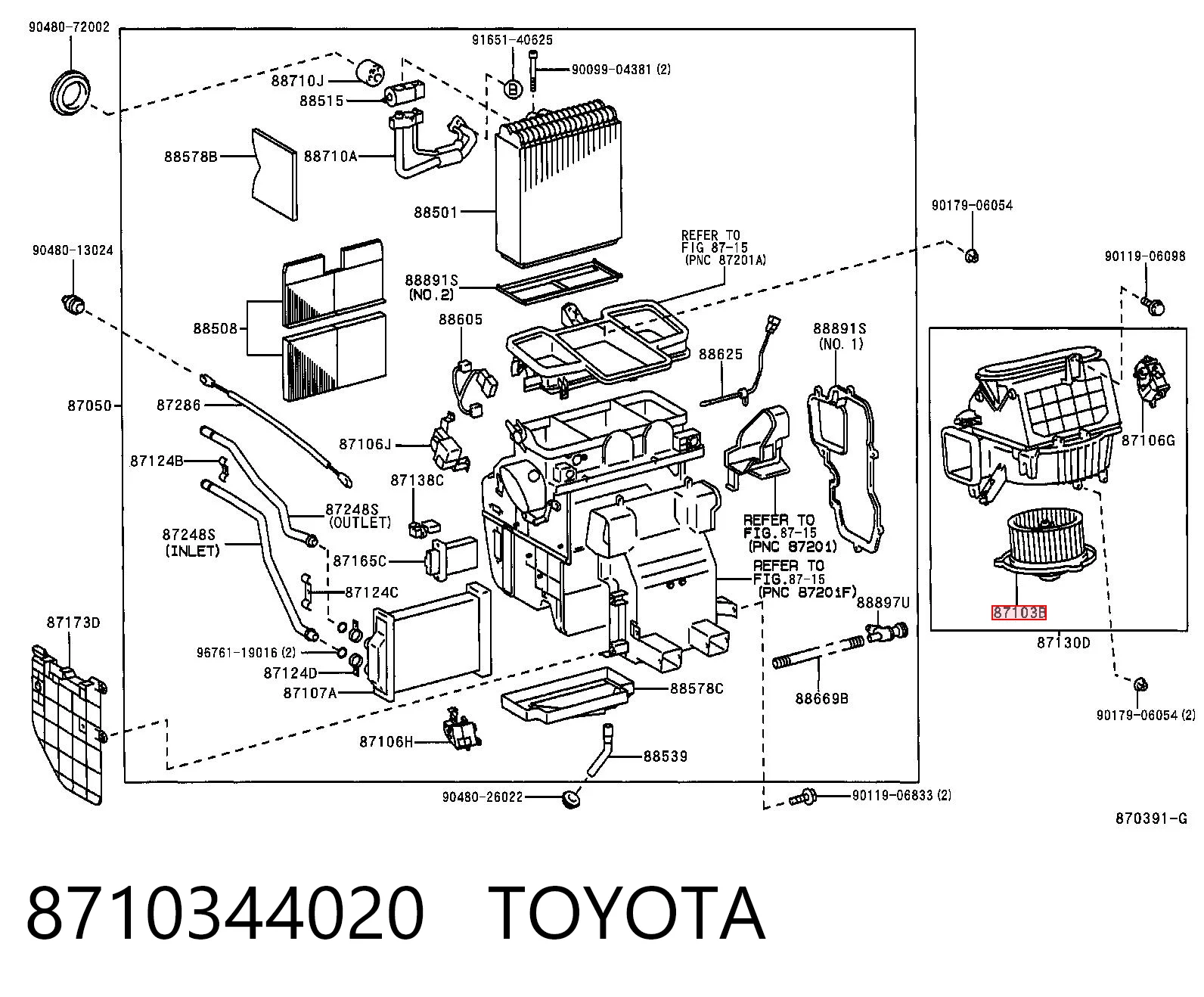 Comprar Motor del ventilador del calefactor Toyota Camry  V20 a bajo precio