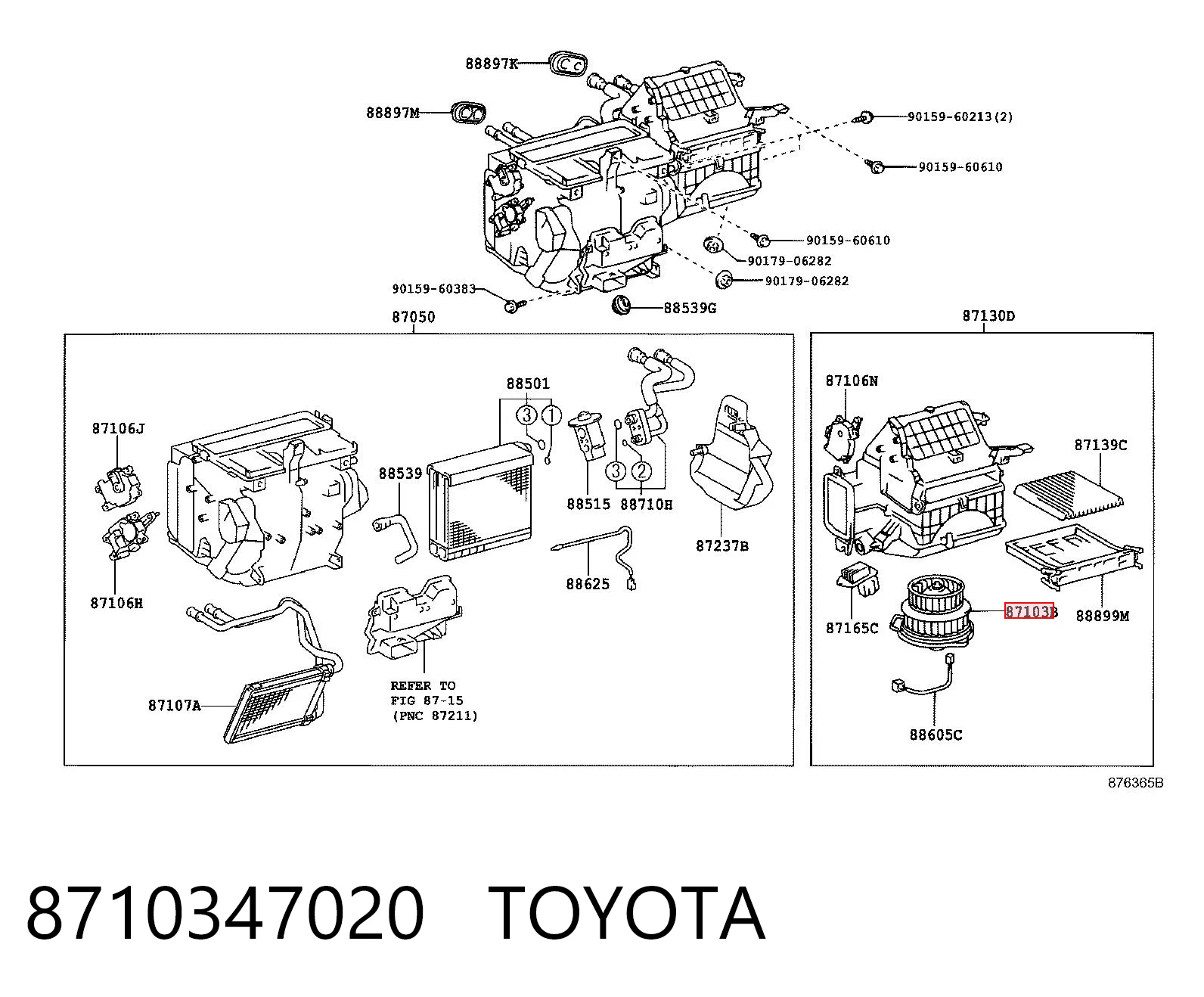 8710347020 Toyota Ventilador de habitáculo