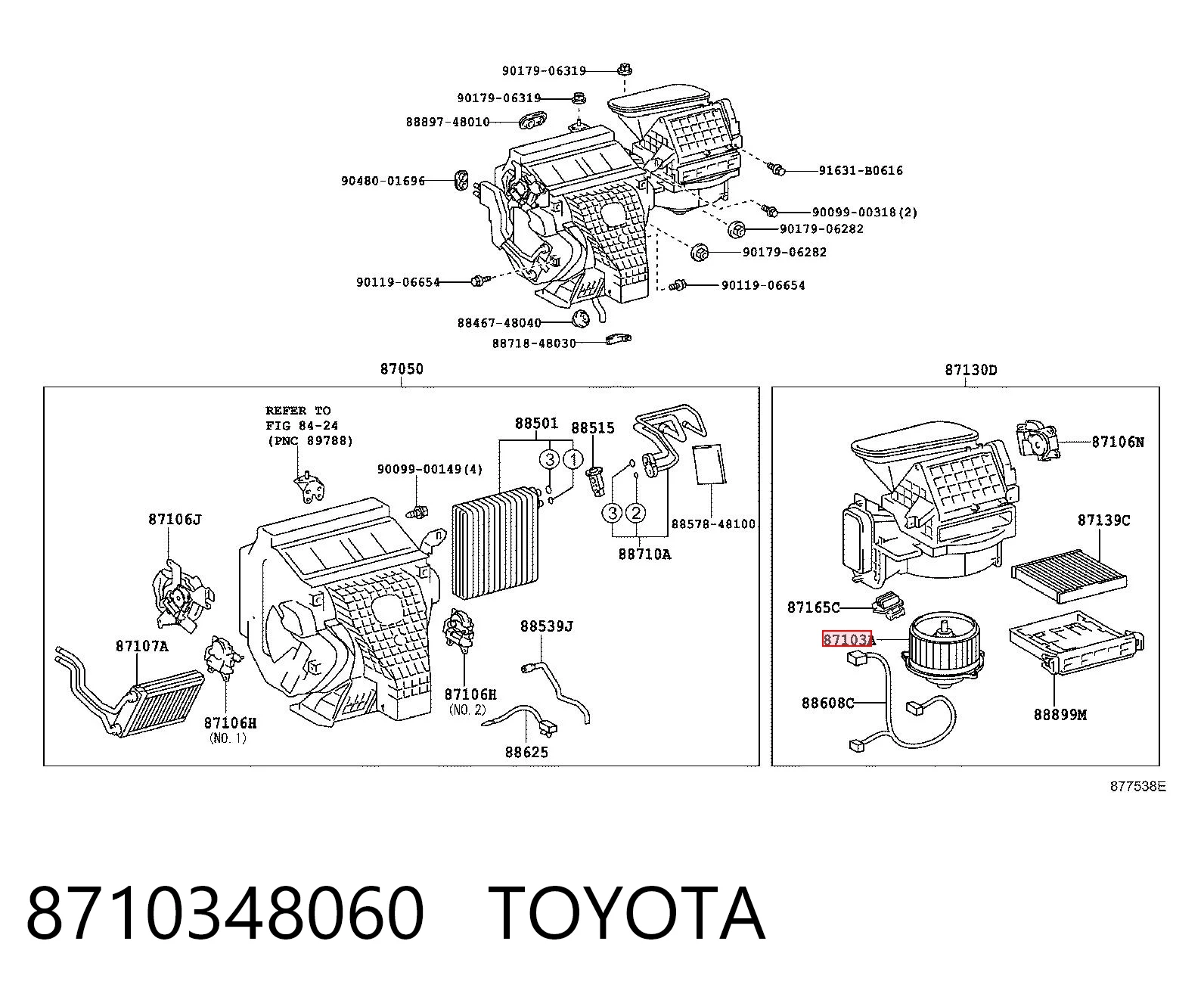 8710348060 Toyota Ventilador de habitáculo