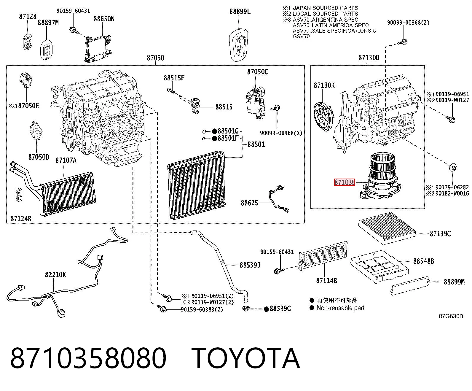 8710358080 Toyota Ventilador de habitáculo