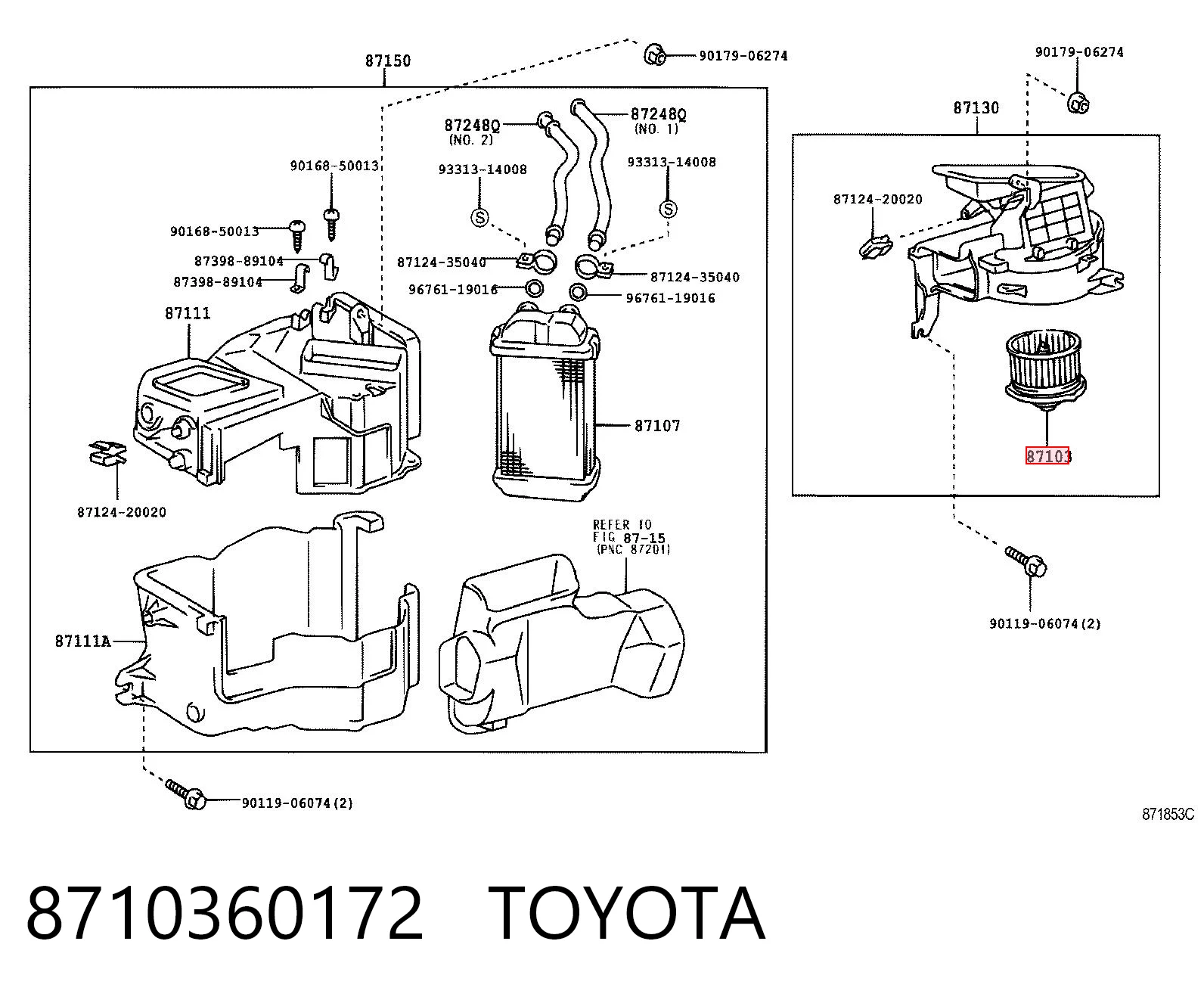 8710360172 Toyota Ventilador de habitáculo