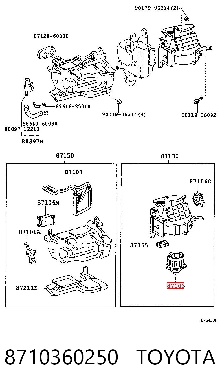Ventilador de habitáculo Toyota Land Cruiser  (1998-2005)