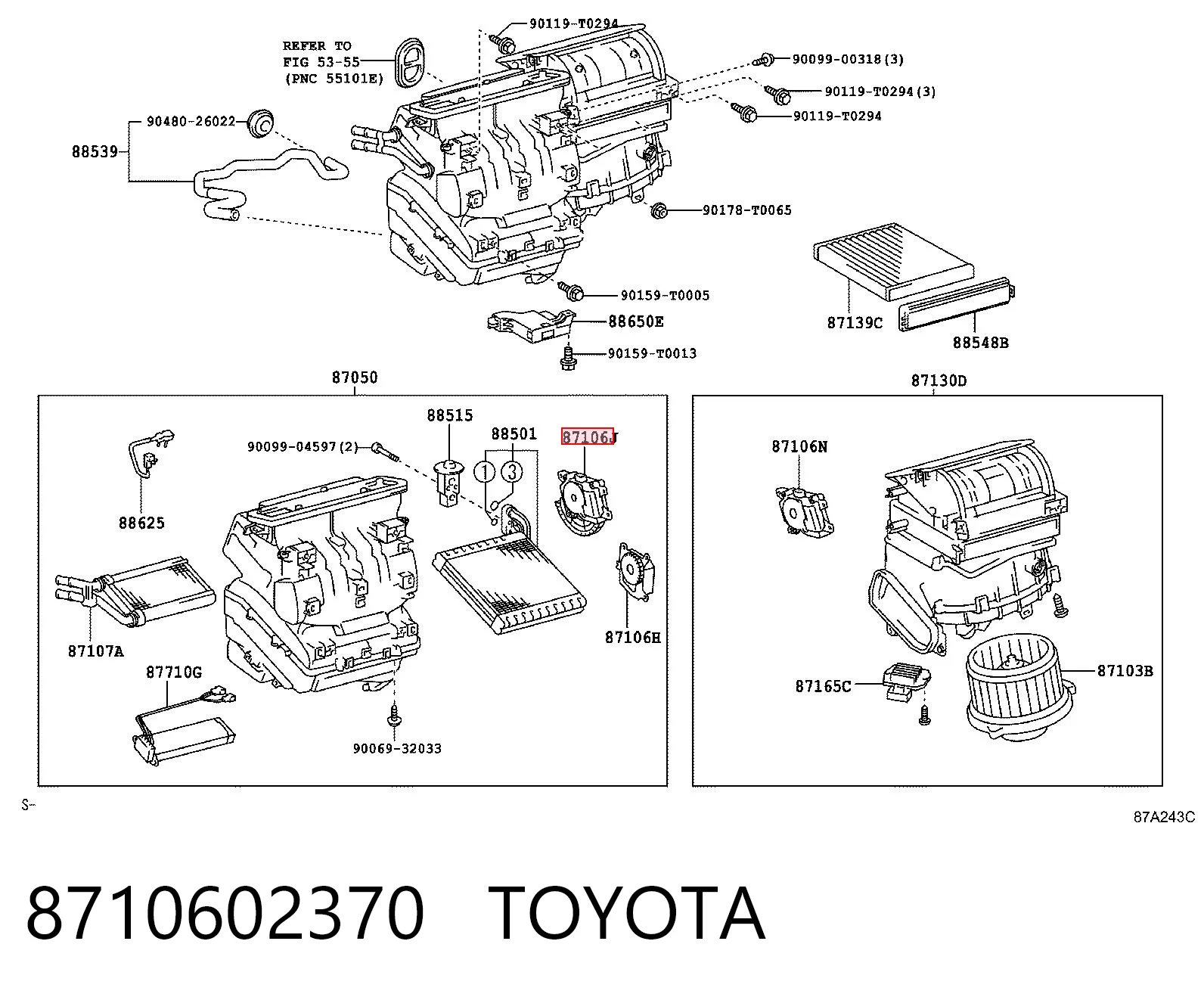 Actuador de compuerta de la calefacción para Toyota Corolla  E18