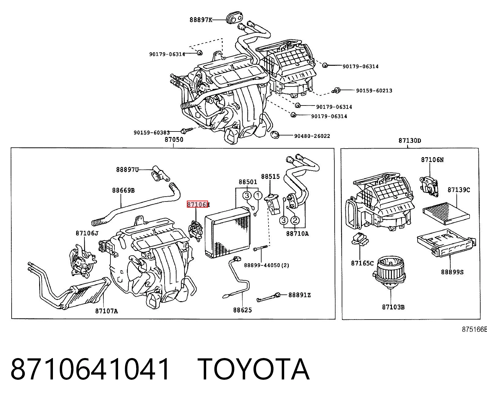 Actuador de compuerta de la calefacción para Toyota Camry V V30