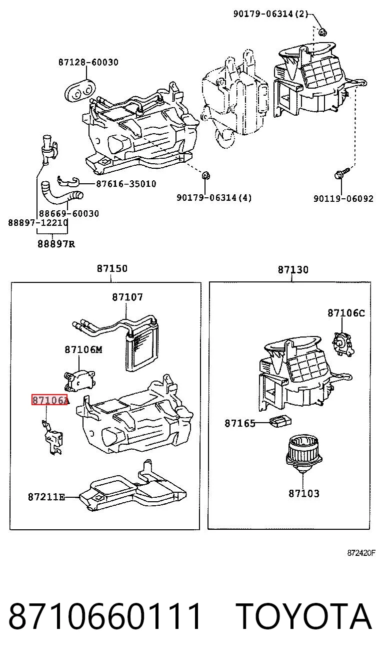 Comprar Actuador de compuerta de calefacción Toyota Land Cruiser  J10 a bajo precio