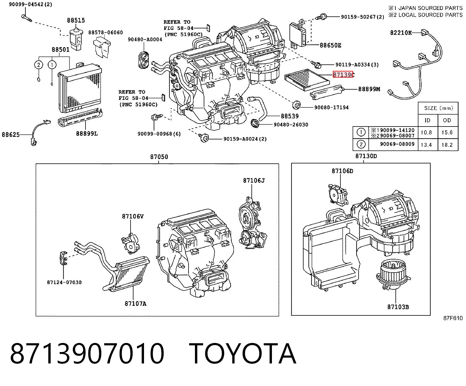 8713907010 Toyota Filtro antipolen