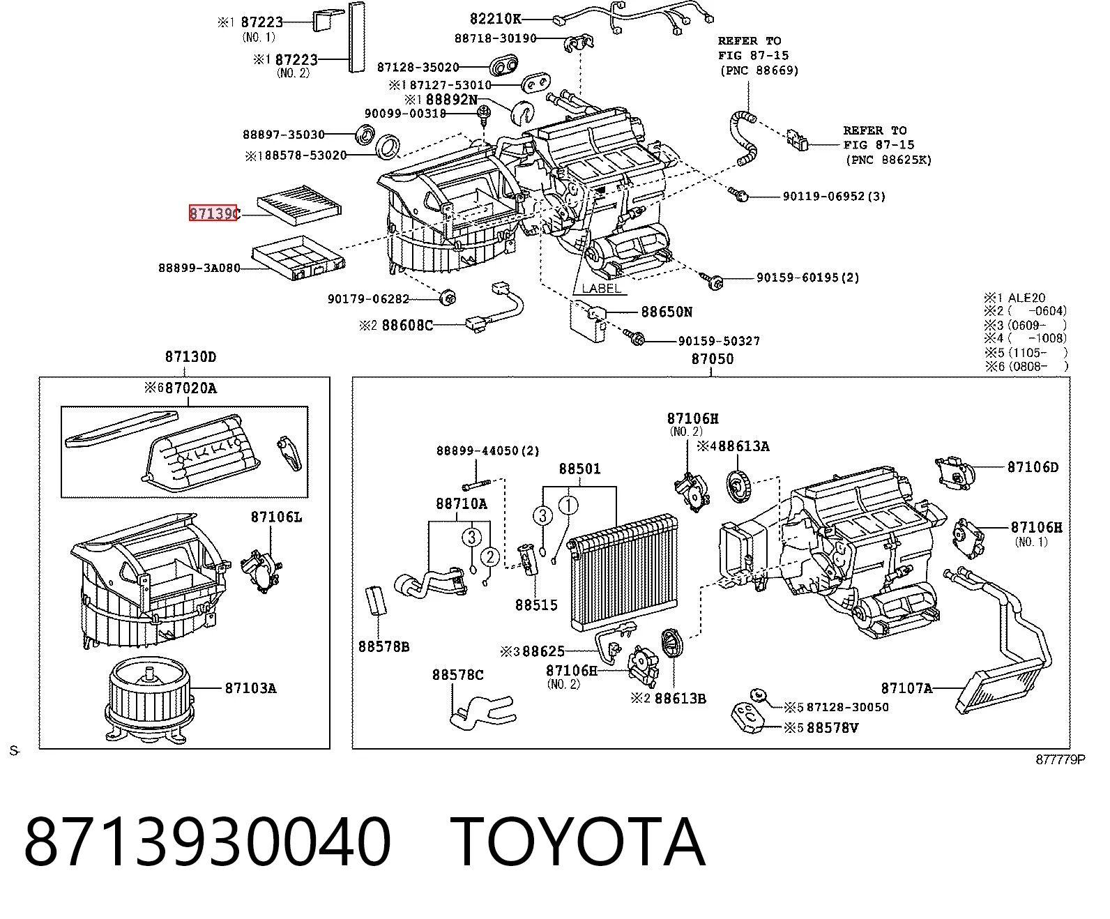 8713930040 Toyota Filtro antipolen