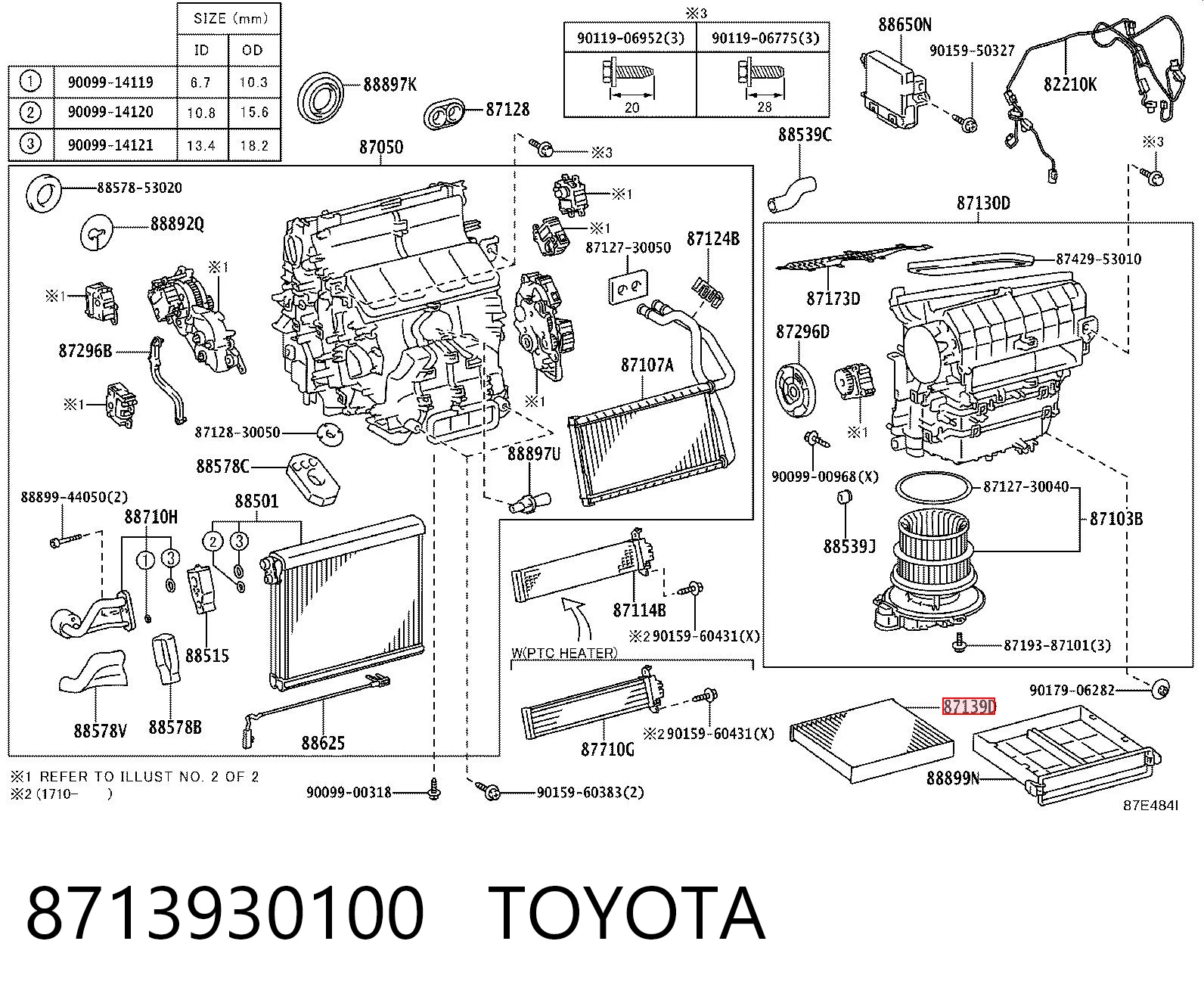 Filtro de habitáculo TOYOTA 8713930100