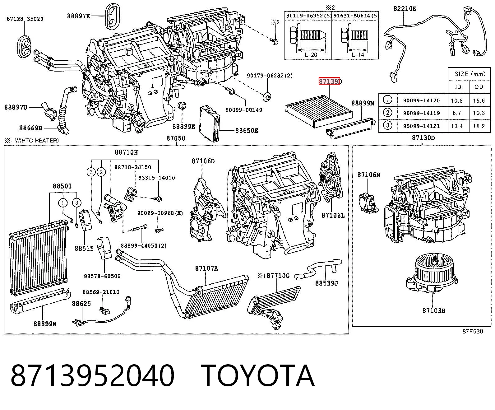 8713952040 Toyota Filtro antipolen