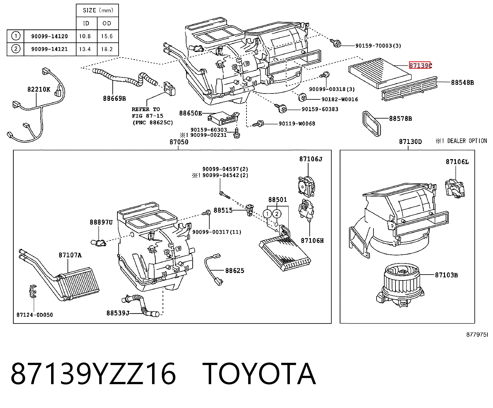 87139YZZ16 Toyota Filtro antipolen