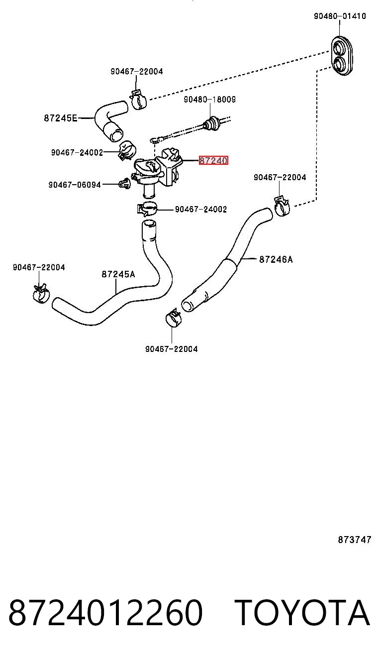 Valvula del calefactor para Toyota Corolla  