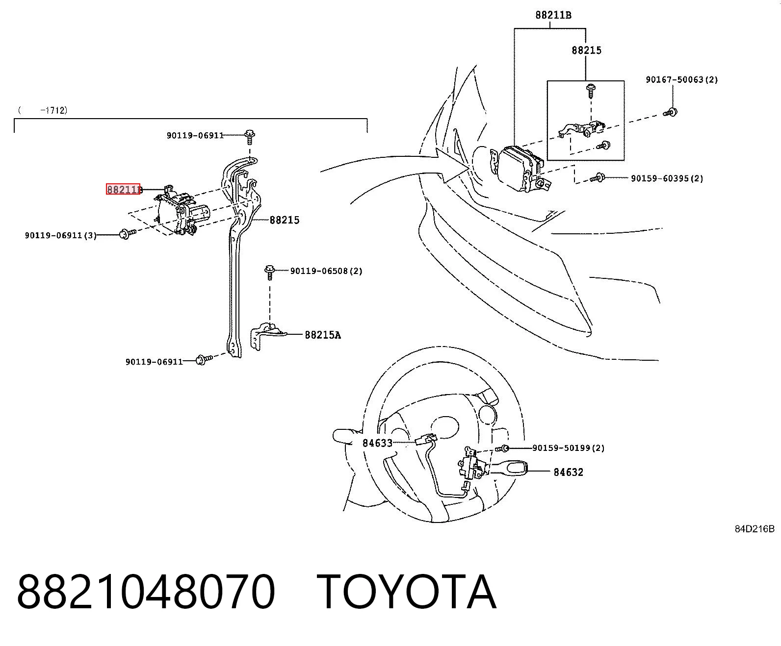8821048070 Toyota Sensor de distancia por radar