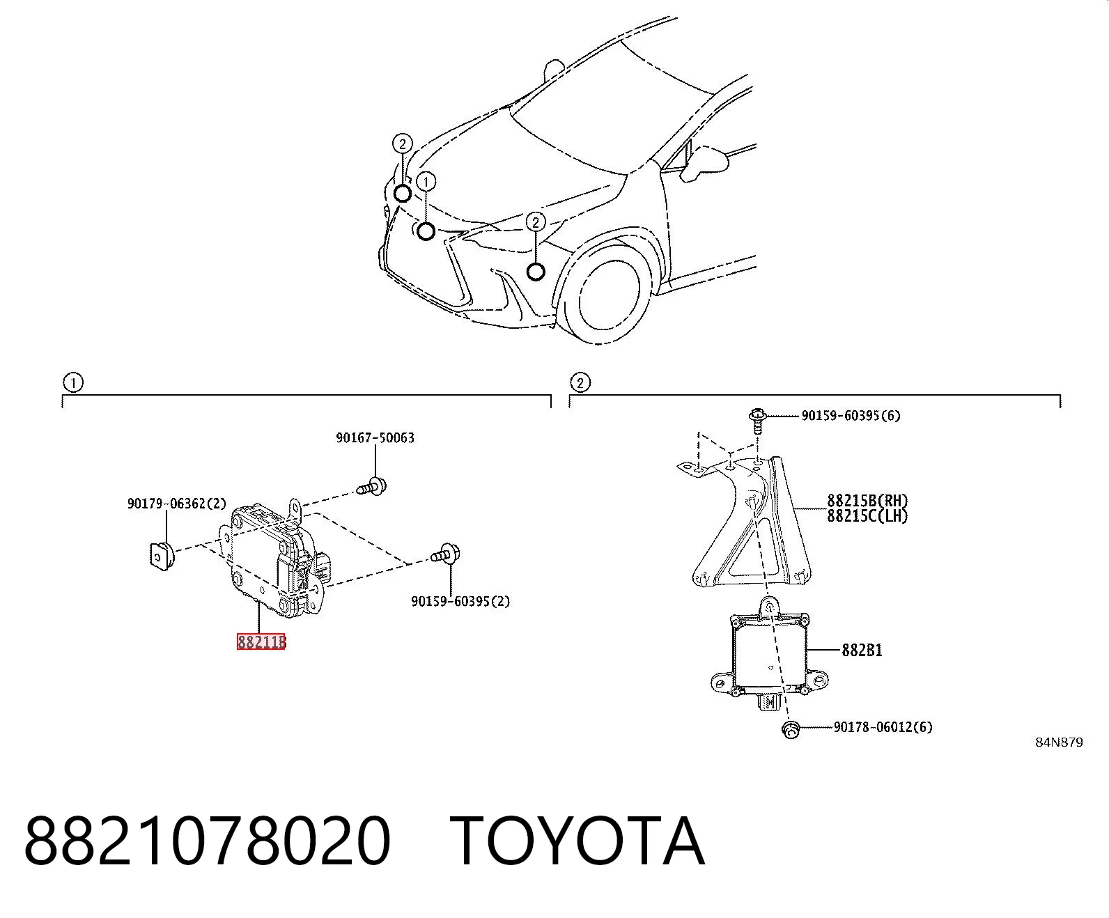 8821078020 Toyota Sensor de distancia por radar