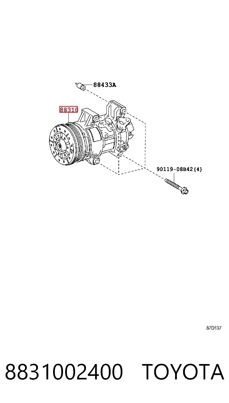 8831002400 Toyota Compresor climatizador