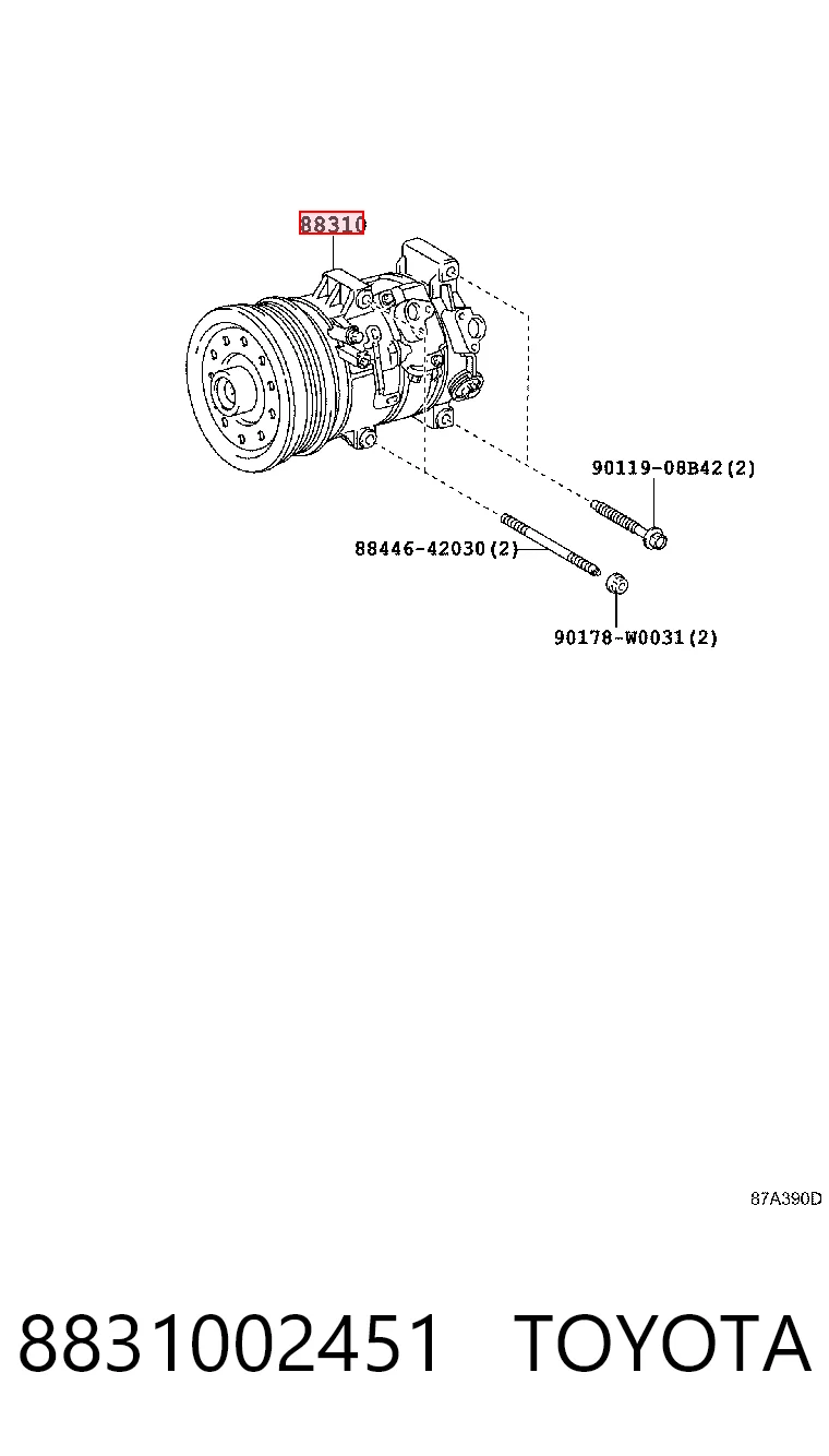 8831002451 Toyota Compresor climatizador