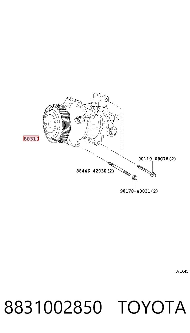 8831002850 Toyota Compresor climatizador