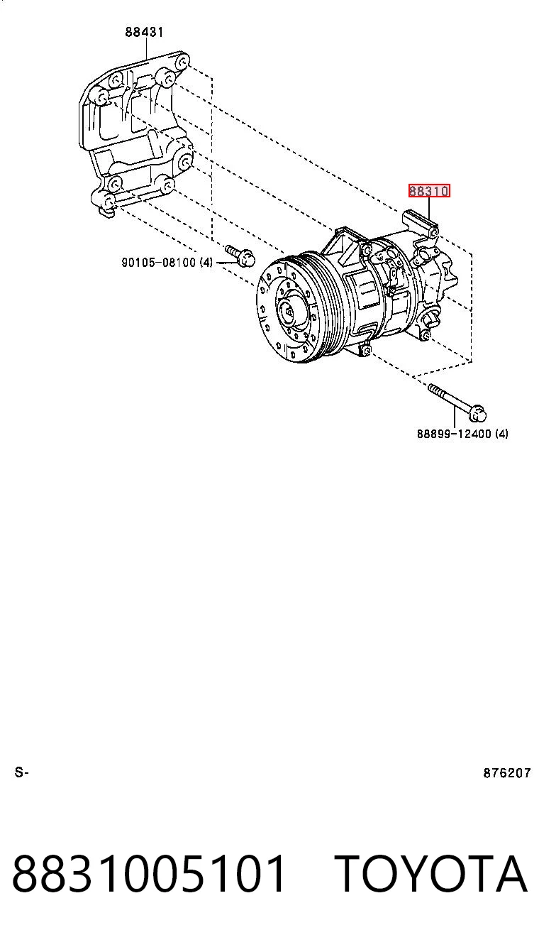 8831005101 Toyota Compresor climatizador