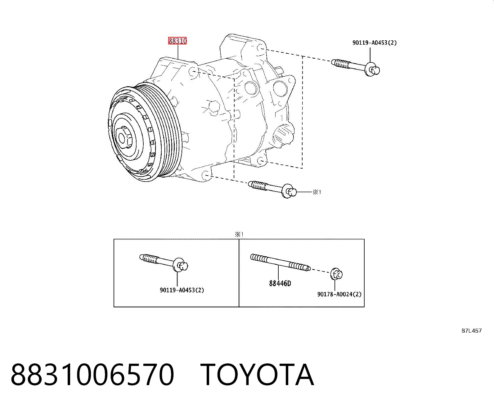 8831006570 Toyota Compresor climatizador